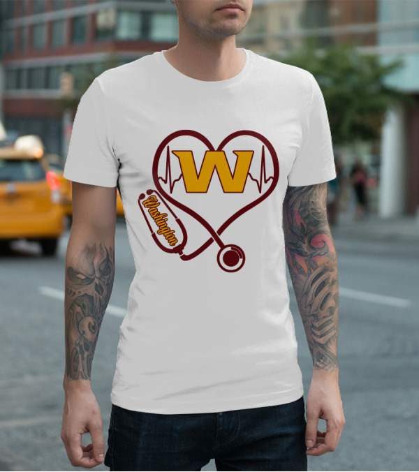 Washington Nurse Love Heartbeat Stethoscope W T-Shirt