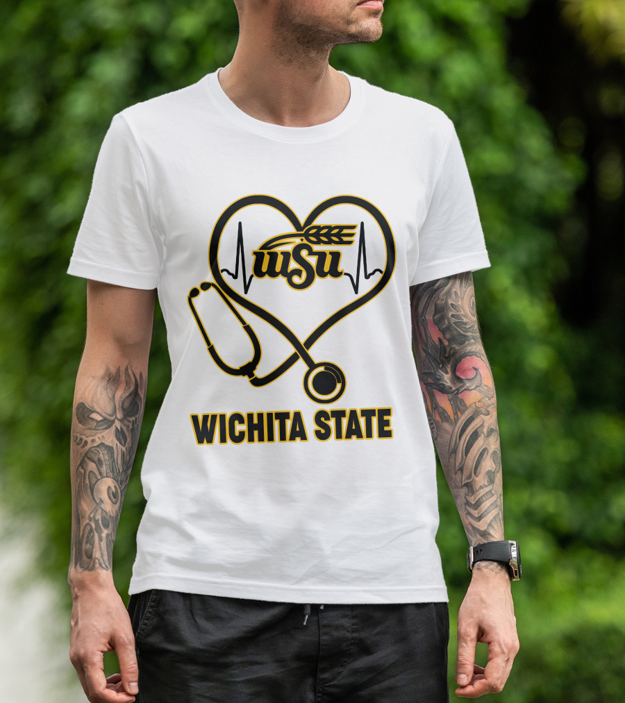 WSU Heartbeat Stethoscope Wichita State T-Shirt