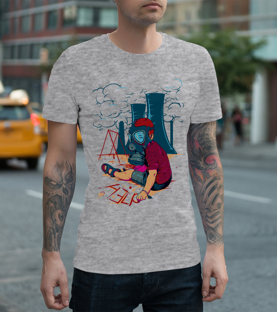 The Cry of the Future Preschool Gas Mask Child Industrial Playground T-Shirt