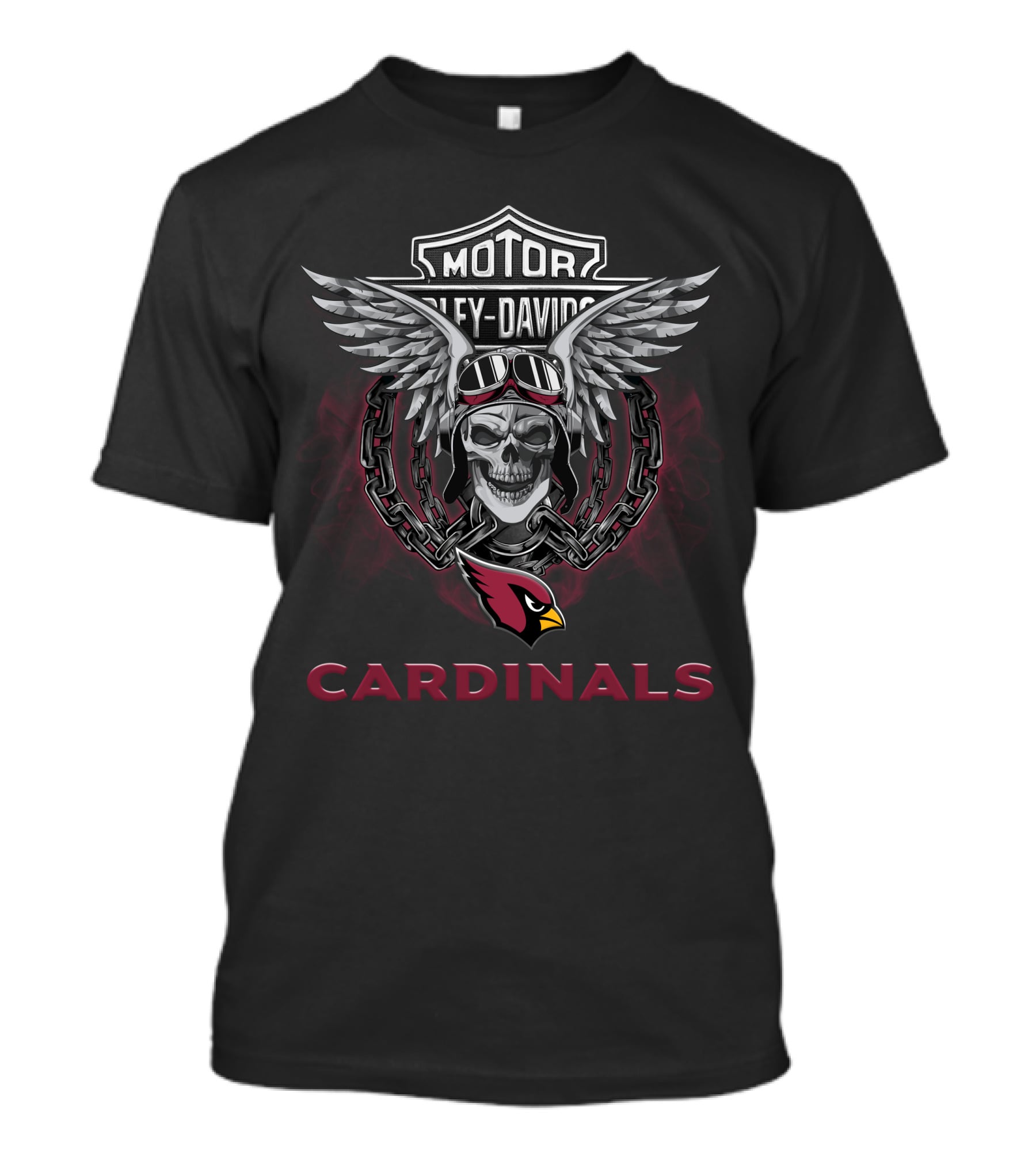 Harley Davidson Skull Wings Cardinals Logo Nfl Arizona T-Shirt