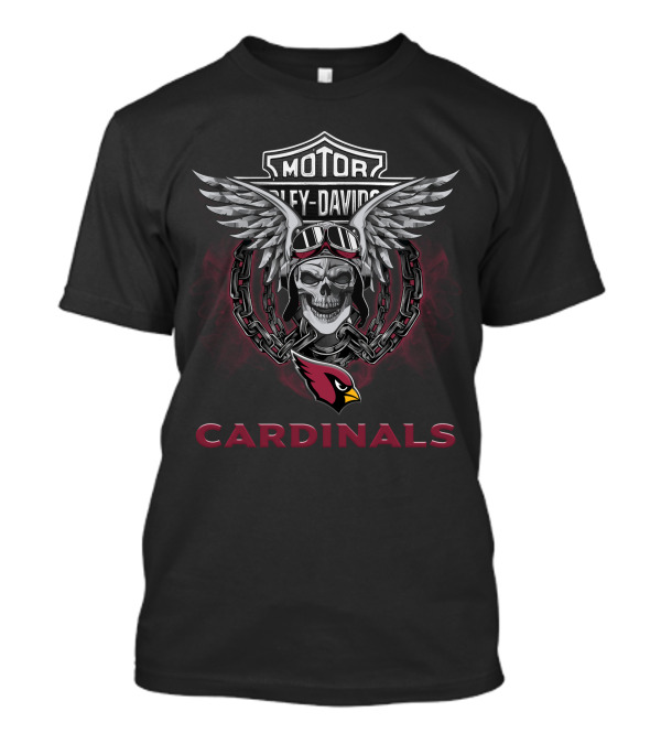 Harley Davidson Skull Wings Cardinals Logo Nfl Arizona T-Shirt