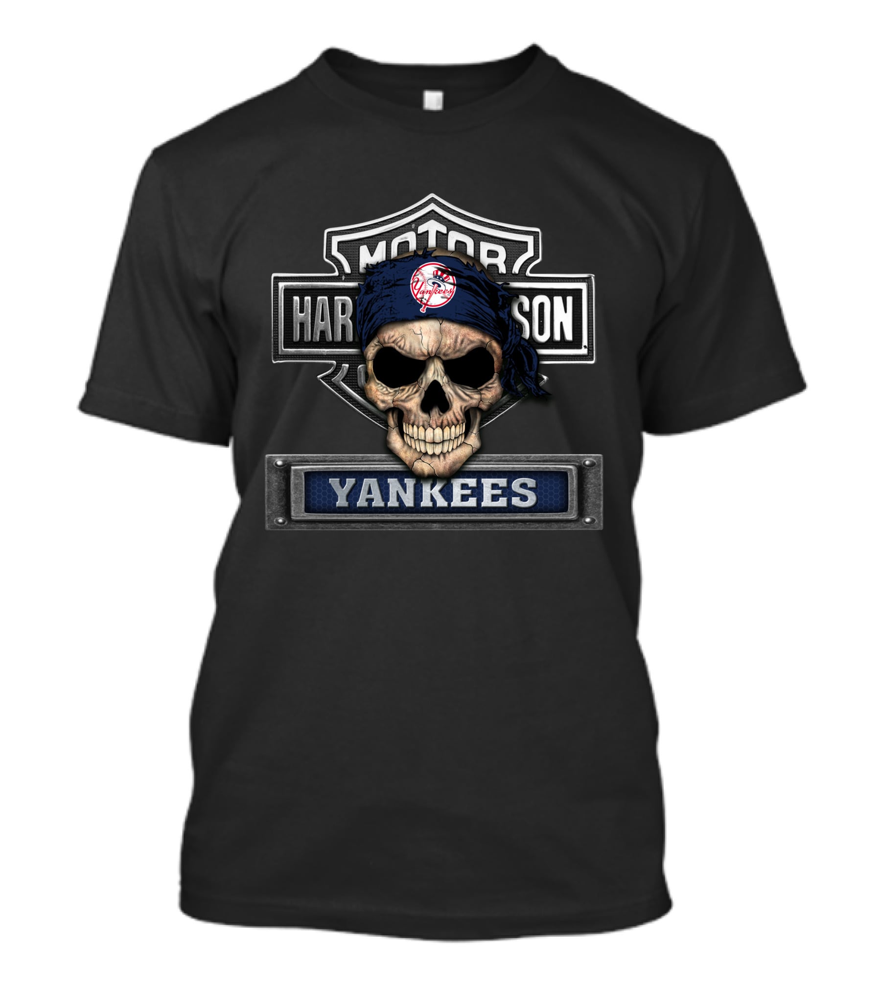 Harley Davidson New York Yankees Skull Logo T-Shirt