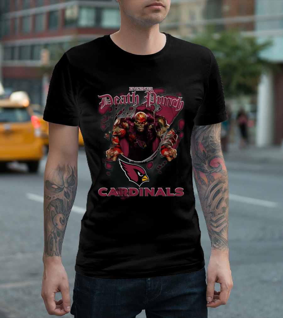 Five Finger Death Punch Arizona Cardinals Harley Davidson Motorcycle Biker Nfl T-Shirt