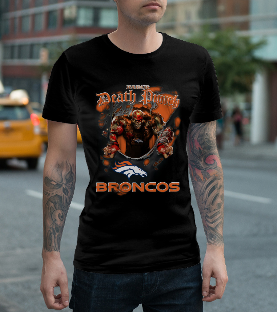 Five Finger Death Punch Denver Broncos Nfl T-Shirt
