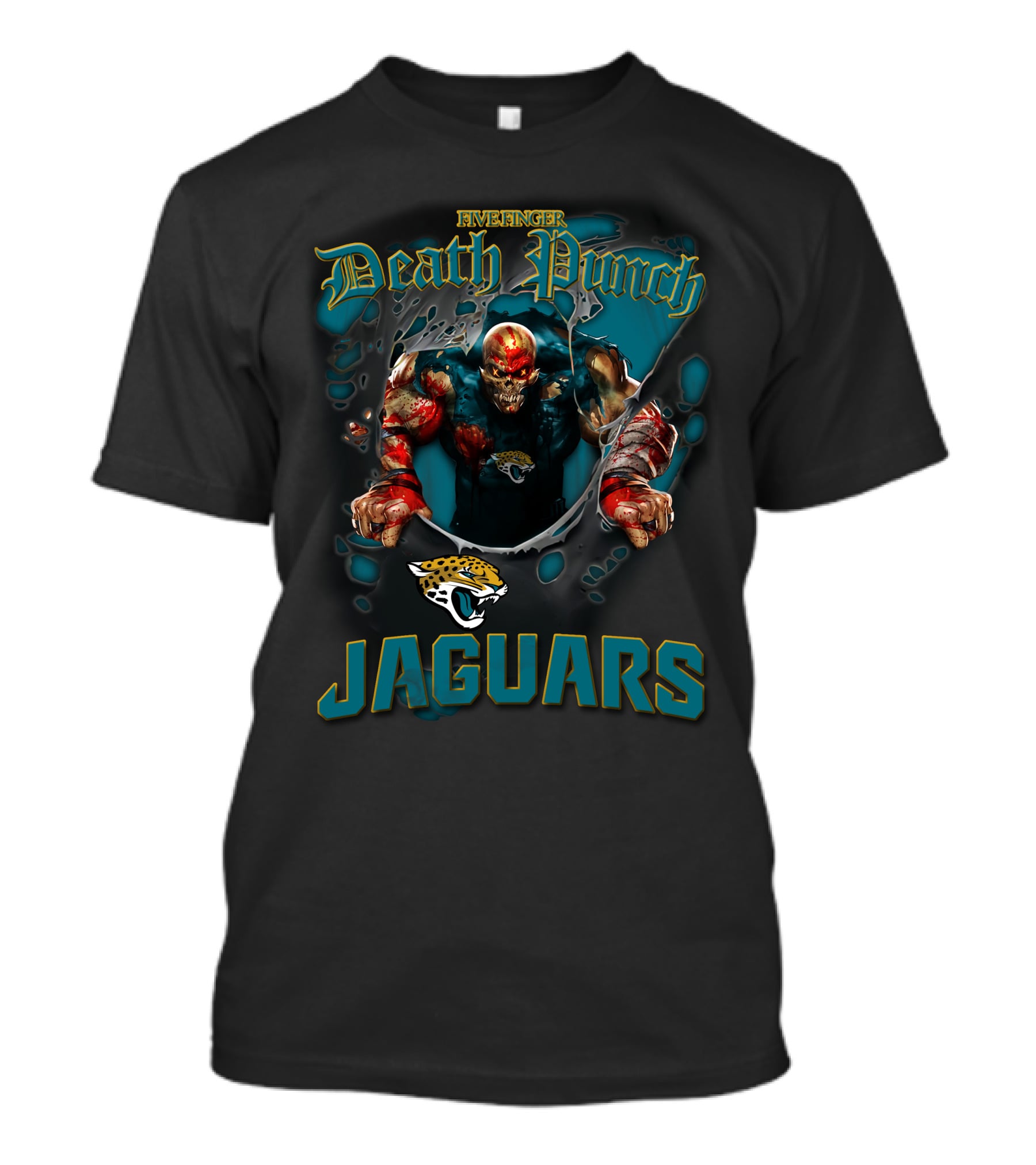 Five Finger Death Punch Jaguars Harley Davidson Motorcycle Biker Nfl Jacksonville T-Shirt