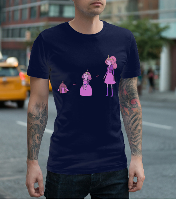 Princess Bubblegum Transformation Evolution Adventure Time T-Shirt