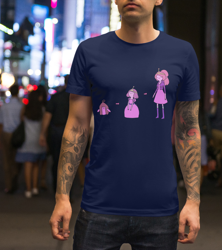 Princess Bubblegum Transformation Evolution Adventure Time T-Shirt