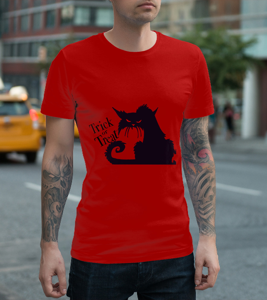 Trick Or Treat Halloween Cat T-Shirt