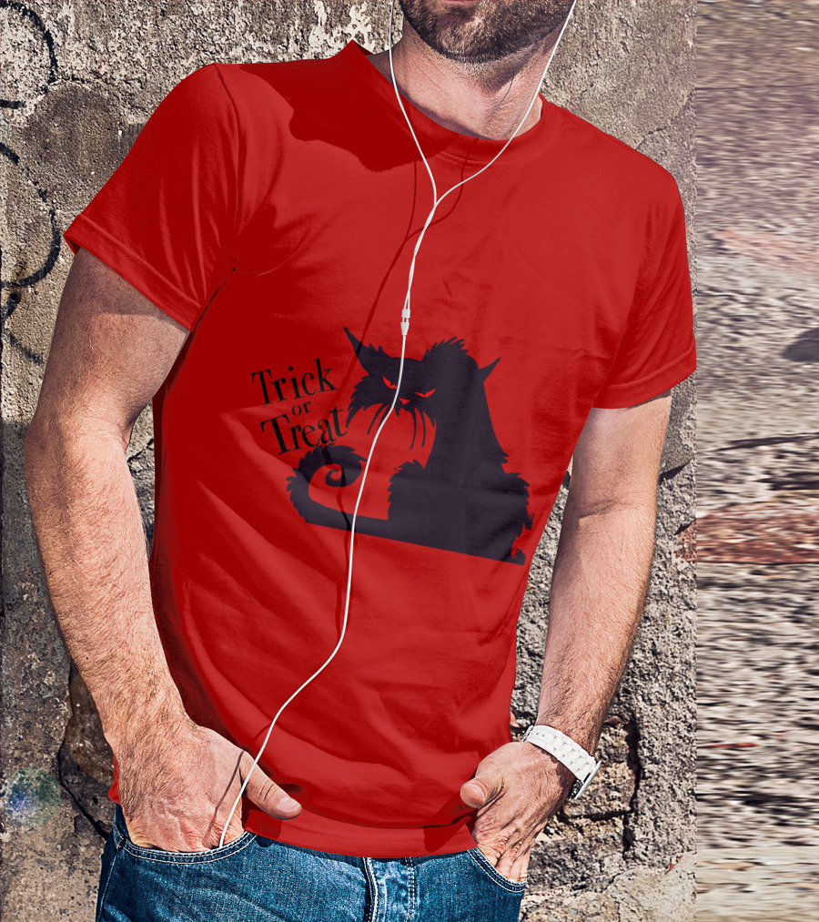 Trick Or Treat Halloween Cat T-Shirt