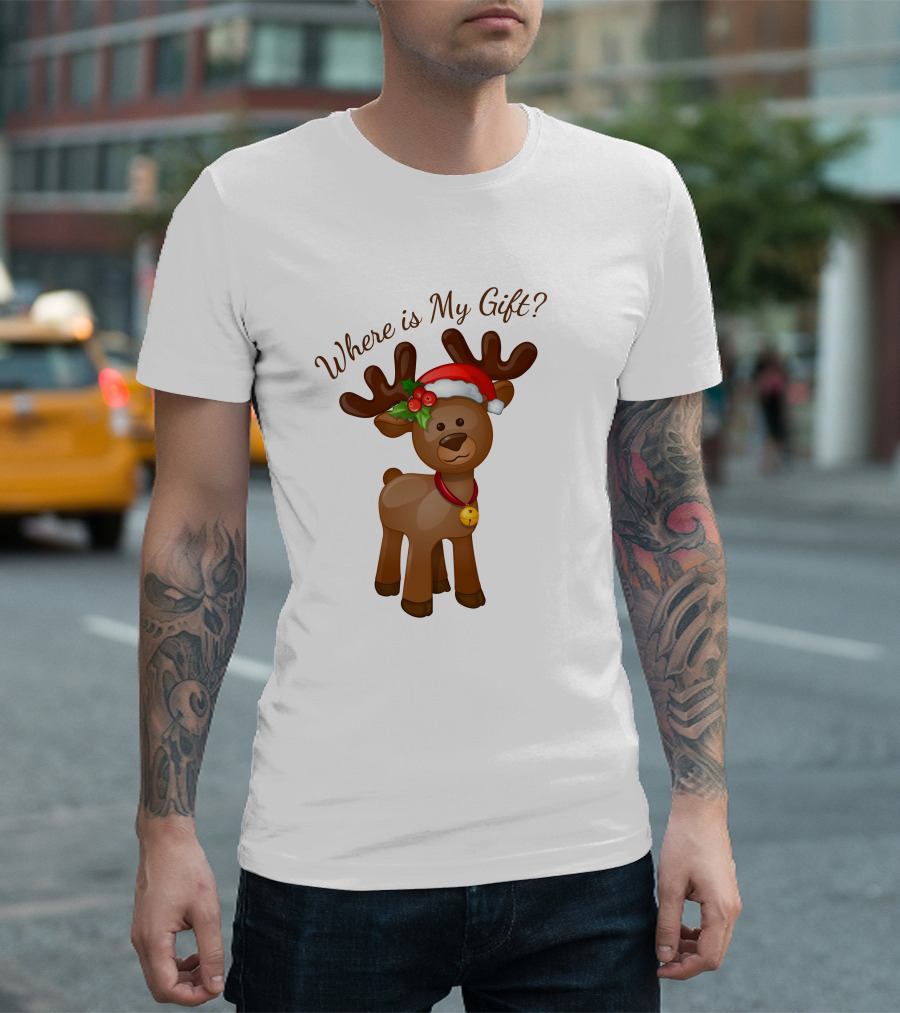 Where is My Gift Deer Christmas T-Shirt