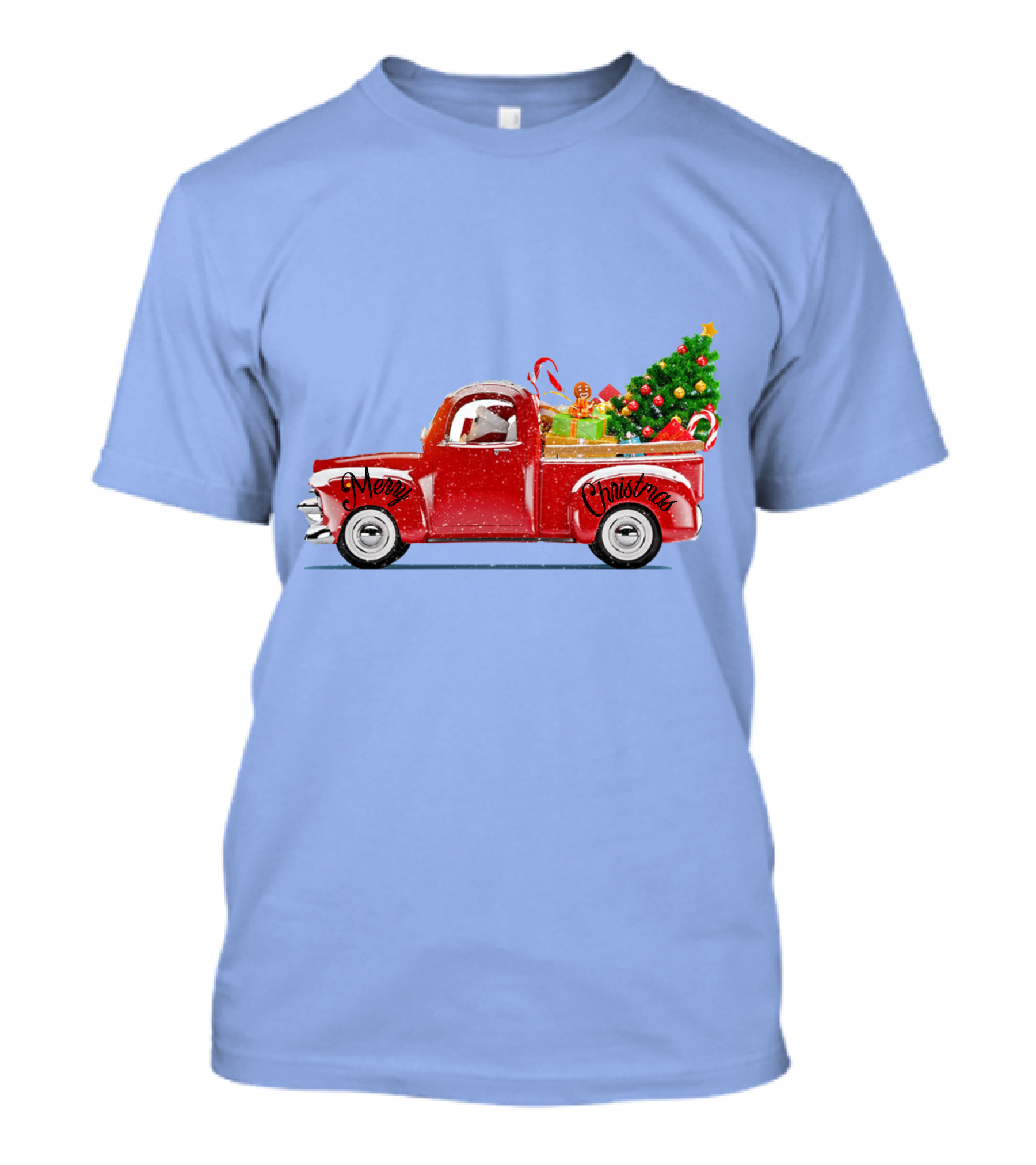 Merry Christmas Red Truck With Christmas Tree And Gifts T-Shirt