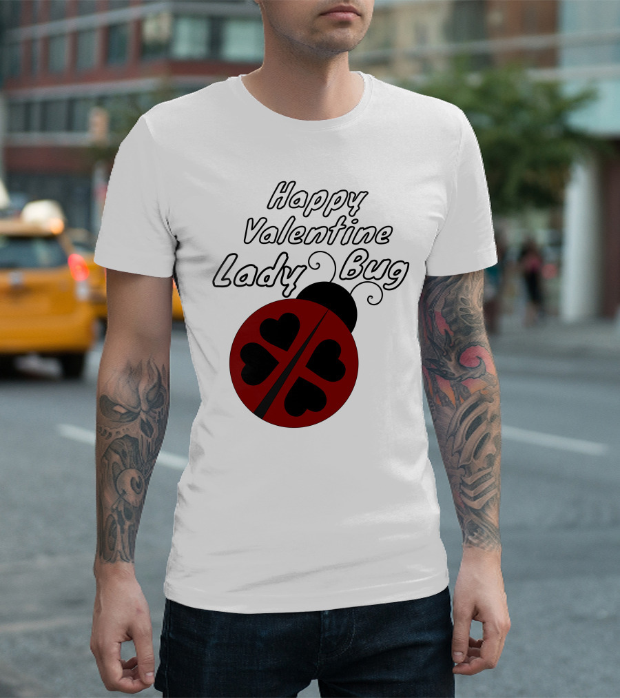 Happy Valentine Lady Bug Heart T-Shirt