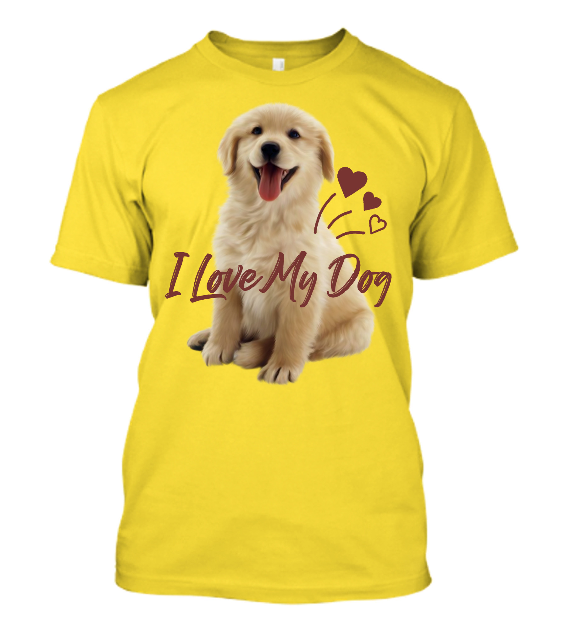 I Love My Dog Cute Puppy With Hearts T-Shirt