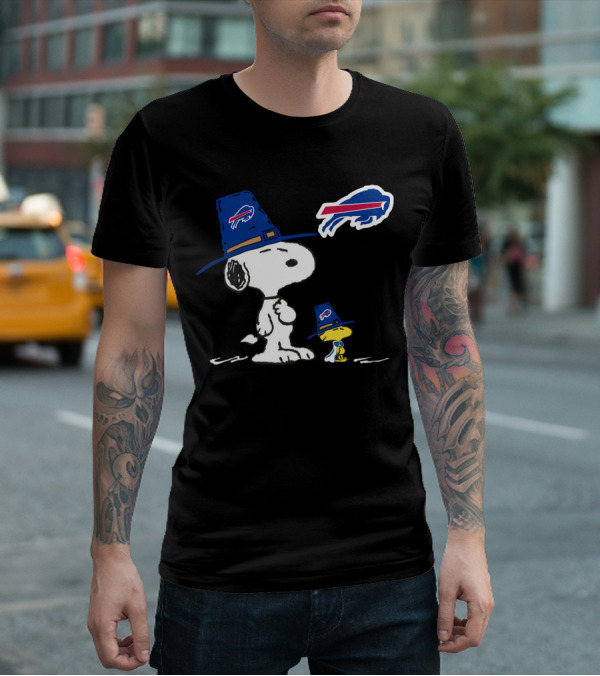 Buffalo Bills Snoopy And Woodstock Thanksgiving Hat T-Shirt