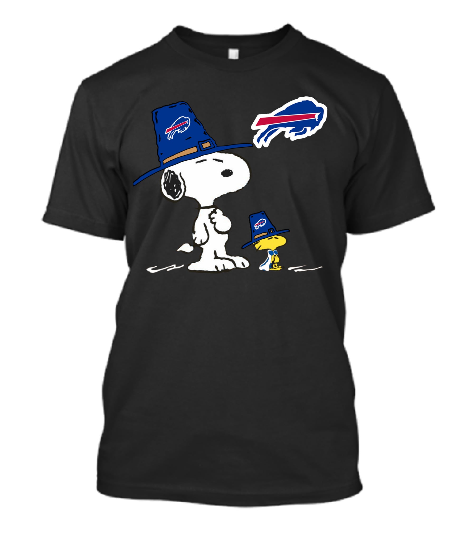 Snoopy Woodstock Buffalo Bills Pilgrim Hat Football T-Shirt