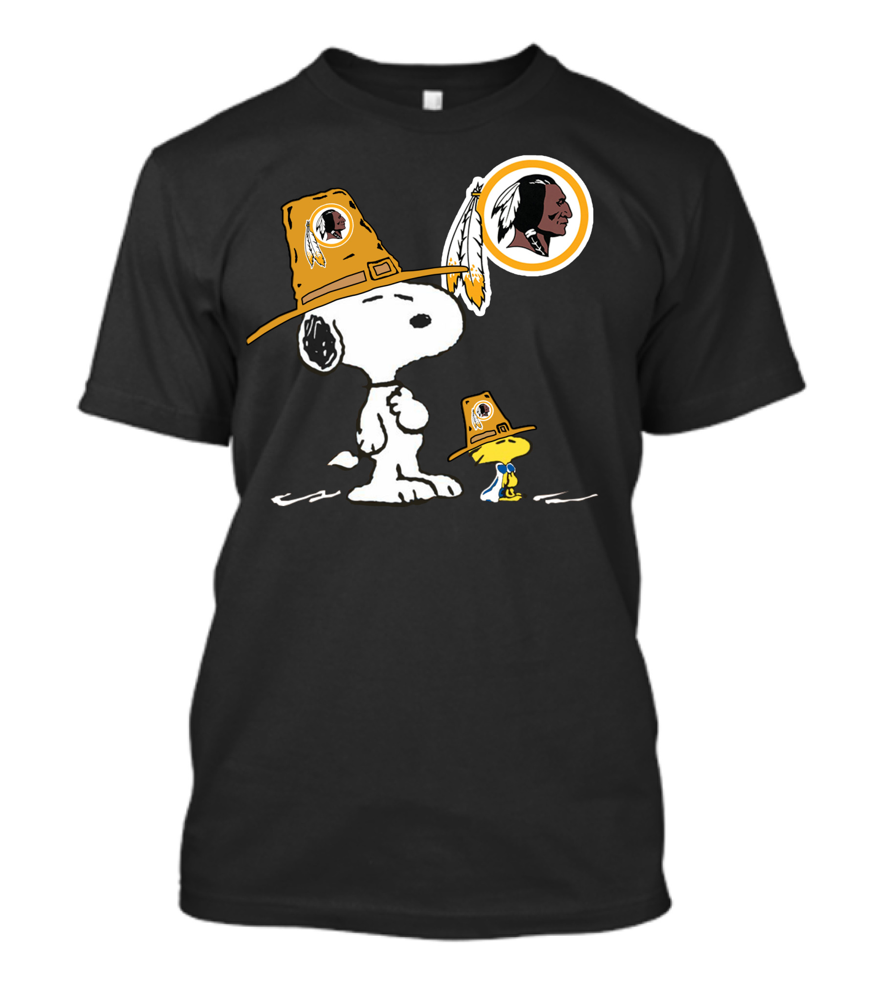 Snoopy And Woodstock Pilgrim Hats Washington Redskins T-Shirt