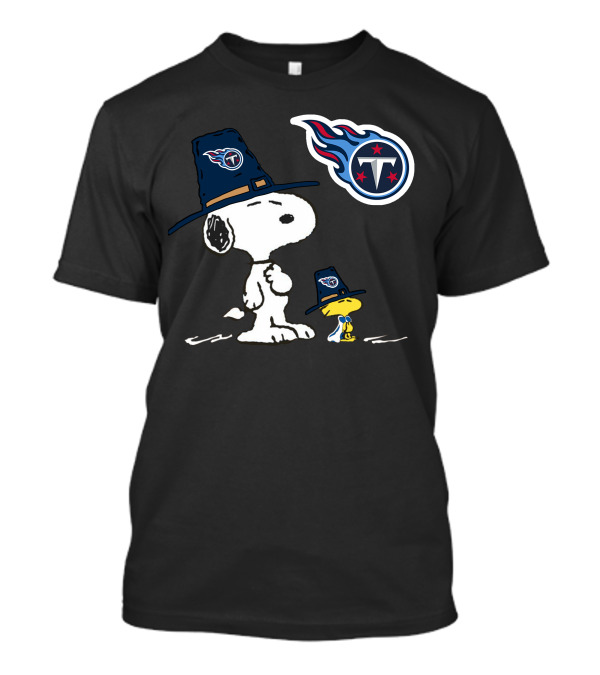 Snoopy And Woodstock Tennessee Titans Thanksgiving Pilgrim Hats T-Shirt