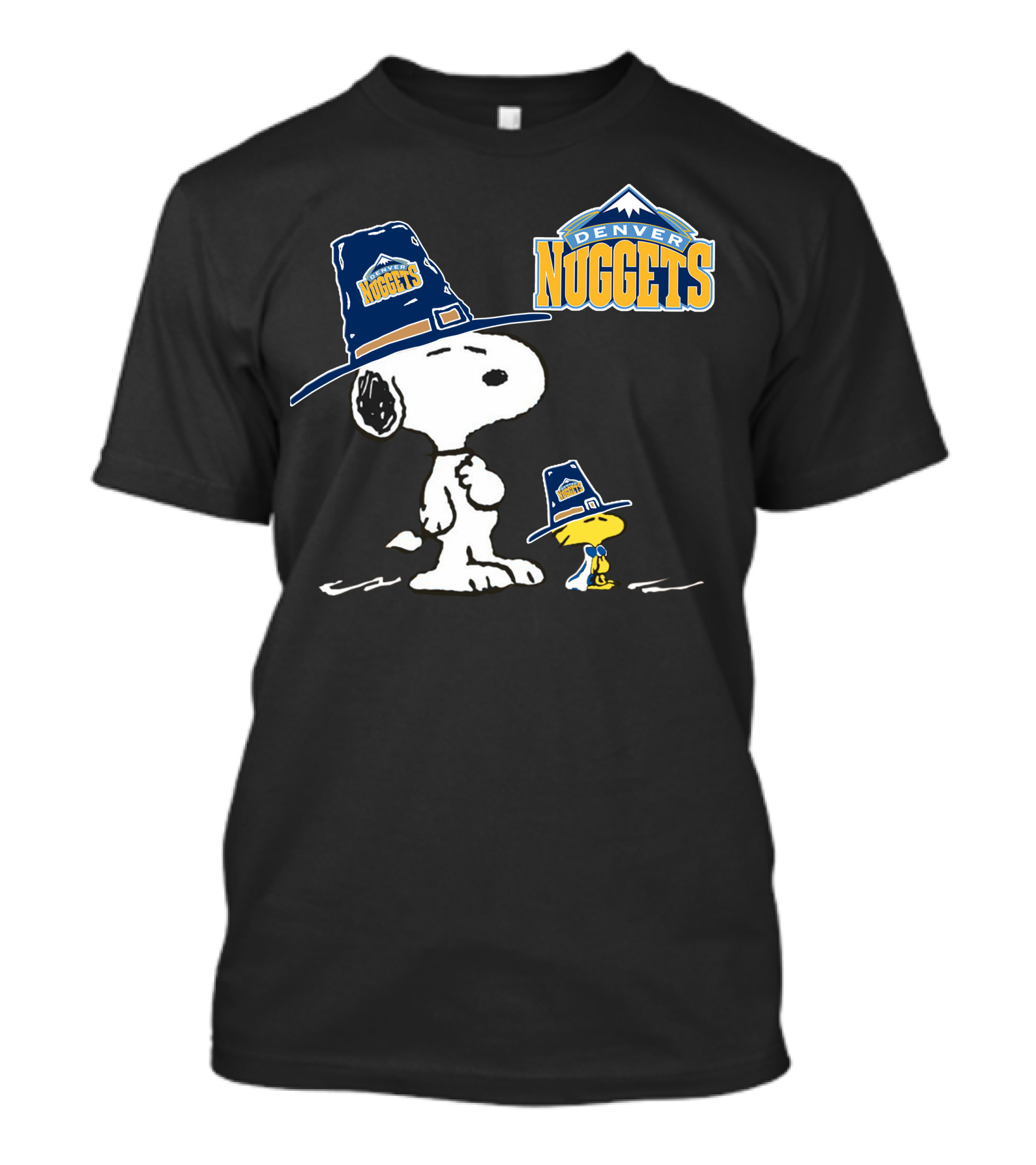 Denver Nuggets Snoopy And Woodstock With Pilgrim Hats T-Shirt