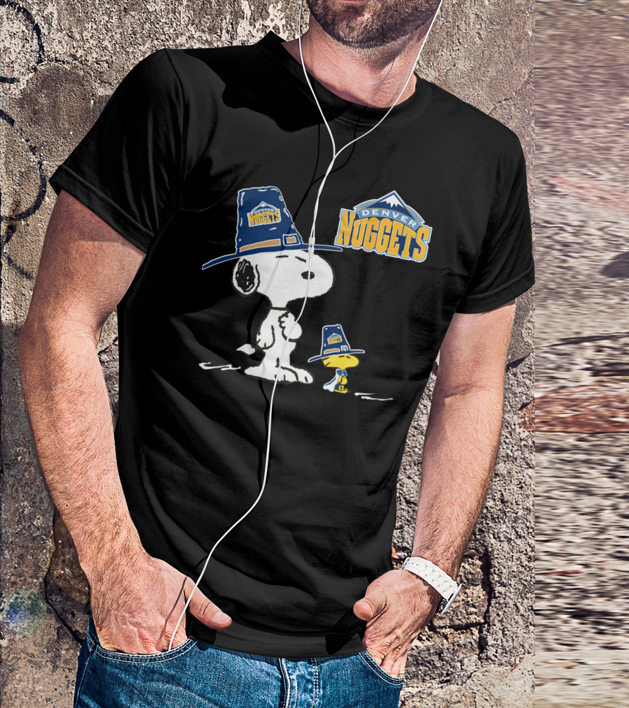 Denver Nuggets Snoopy And Woodstock With Pilgrim Hats T-Shirt