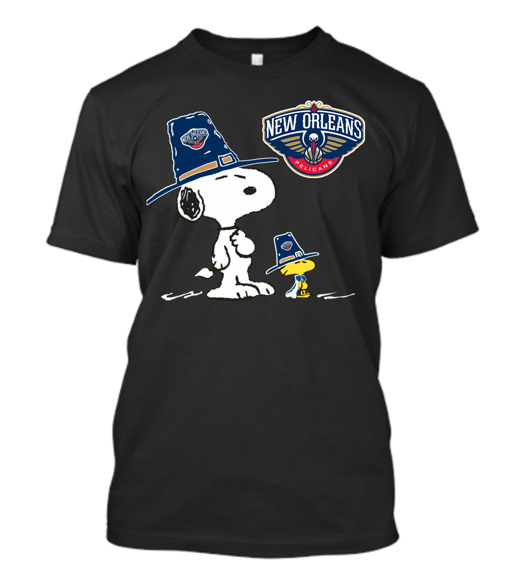 New Orleans Pelicans Snoopy Thanksgiving Pilgrim Hat T-Shirt