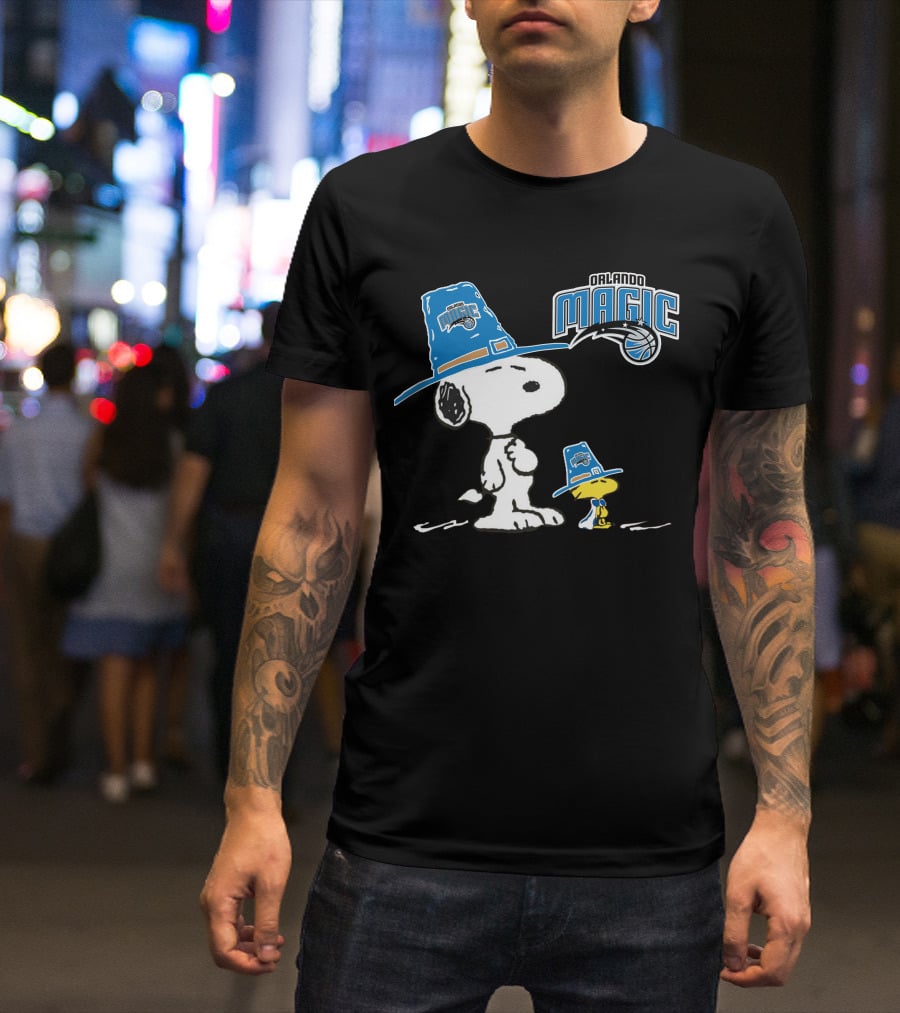 Orlando Magic Snoopy Woodstock NBA Collaboration T-Shirt