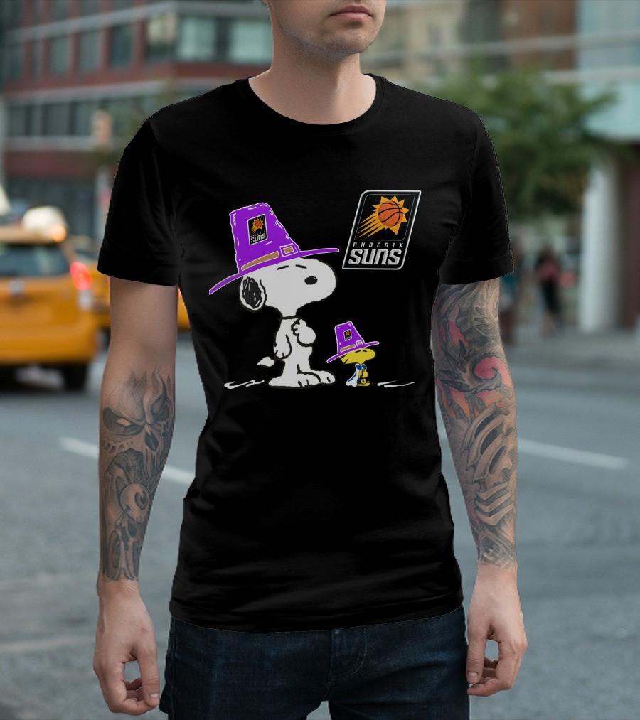 Phoenix Suns Snoopy Woodstock Pilgrim Hats T-Shirt