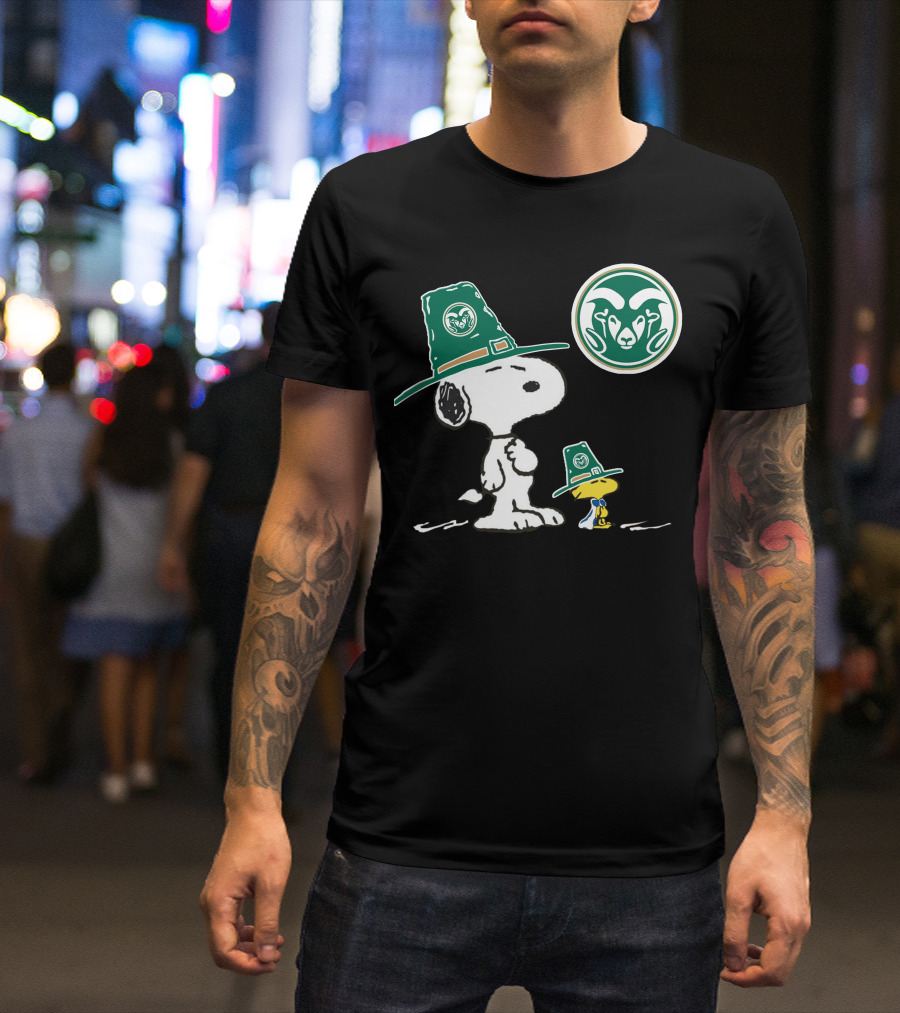 Colorado State Rams Snoopy Woodstock Pilgrim Hats T-Shirt