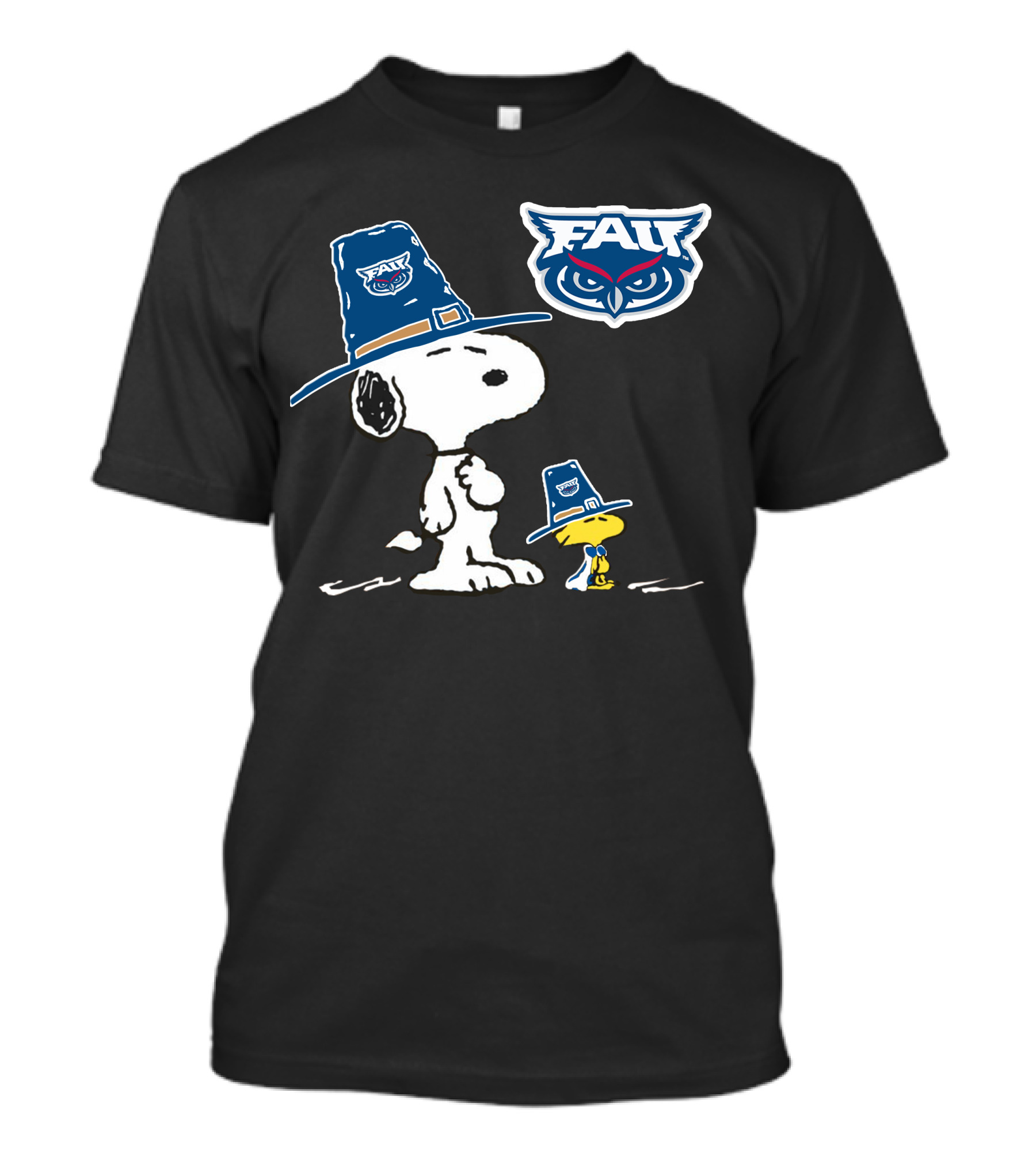 FAU Owls Snoopy Woodstock Thanksgiving Hat T-Shirt