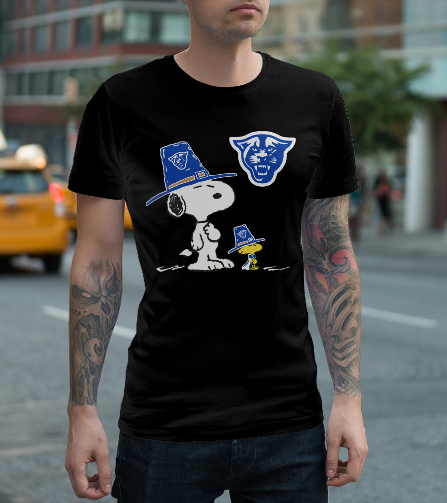 Georgia State Panthers Snoopy Woodstock Thanksgiving Pilgrim Hats T-Shirt