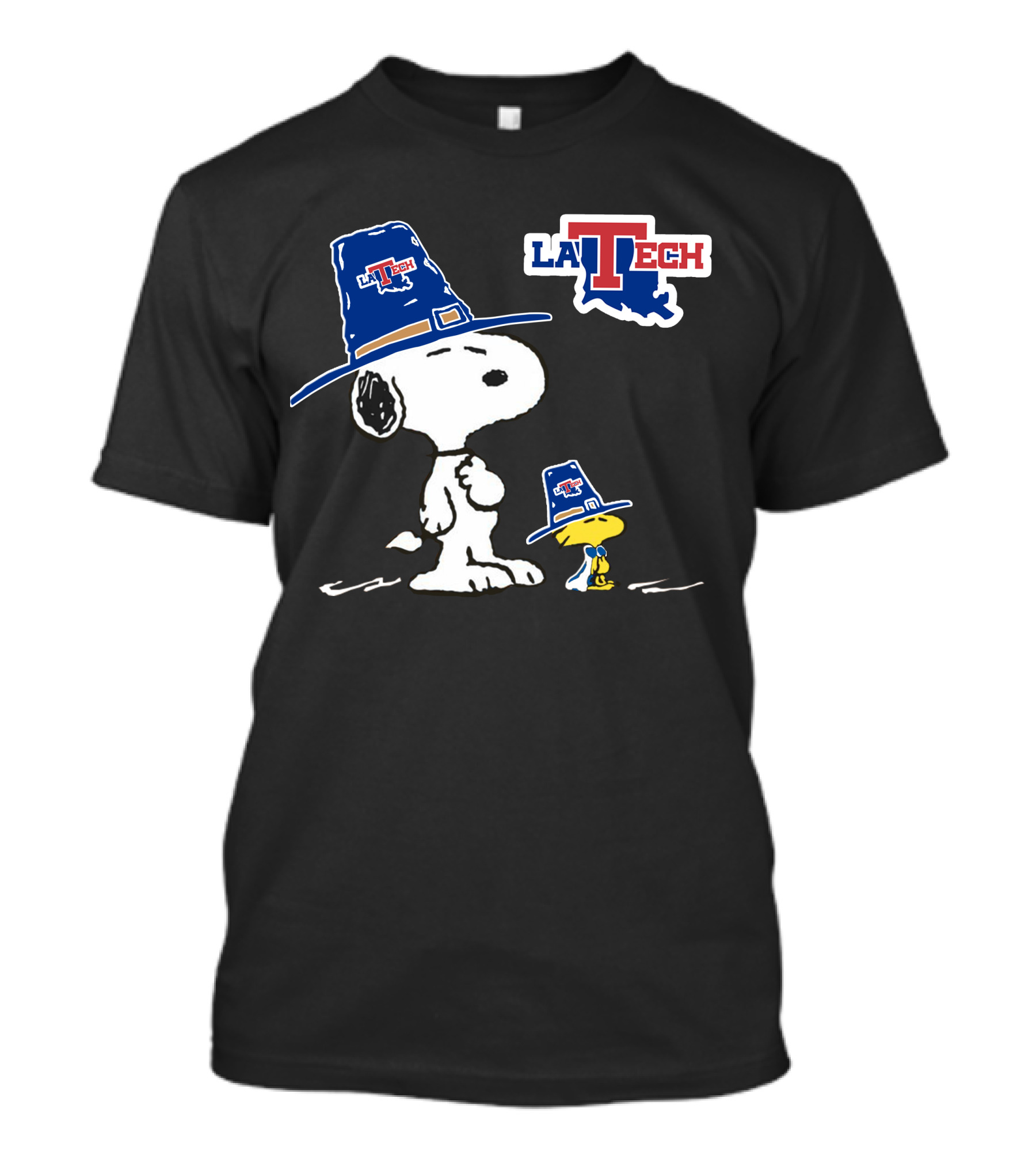 LA Tech Snoopy And Woodstock With Hats T-Shirt