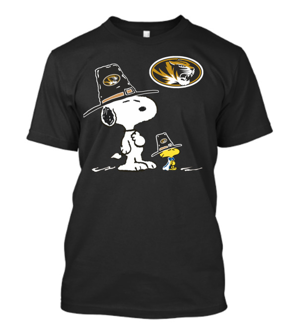 Missouri Tigers Snoopy And Woodstock Pilgrim Hats T-Shirt
