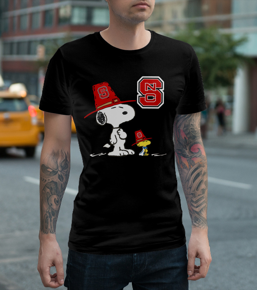 North Carolina State Wolfpack Snoopy Woodstock NC State T-Shirt