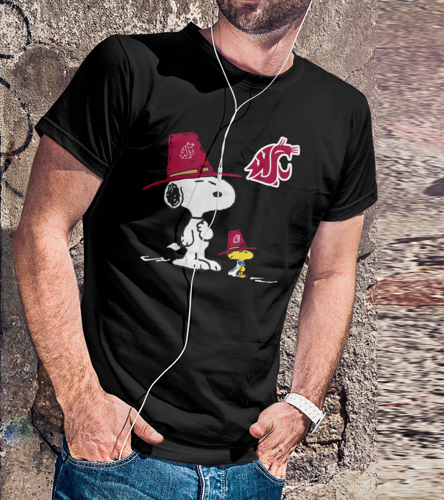 Snoopy Woodstock Washington State Cougars WSU T-Shirt