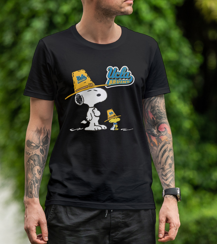 UCLA Bruins Snoopy And Woodstock In Yellow Hats T-Shirt