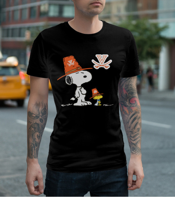 Virginia Cavaliers Snoopy Woodstock Cavalier Hat Combo T-Shirt