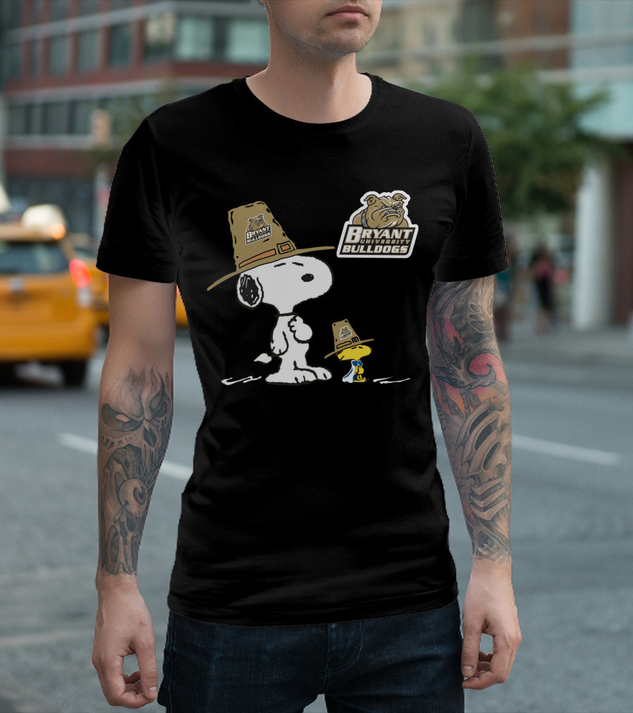 Bryant University Bulldogs Snoopy Woodstock T-Shirt
