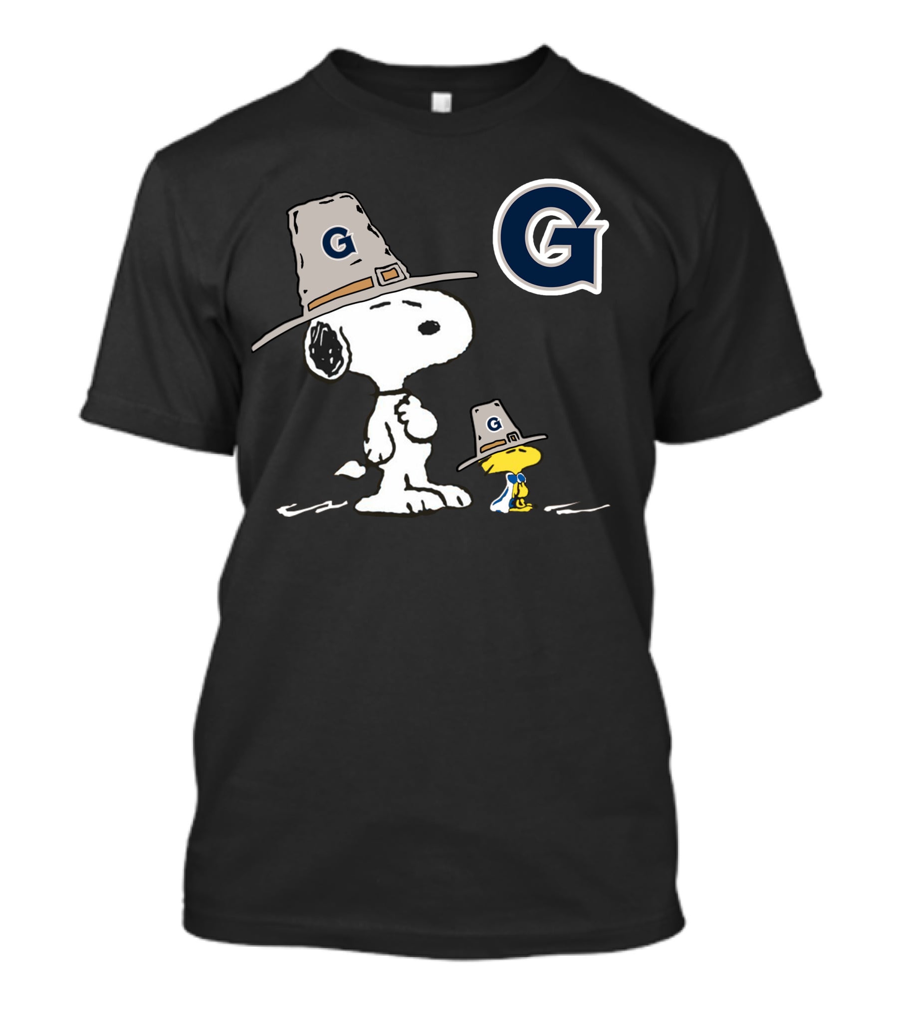 Georgetown Peanuts Snoopy Woodstock Pilgrim Hats T-Shirt