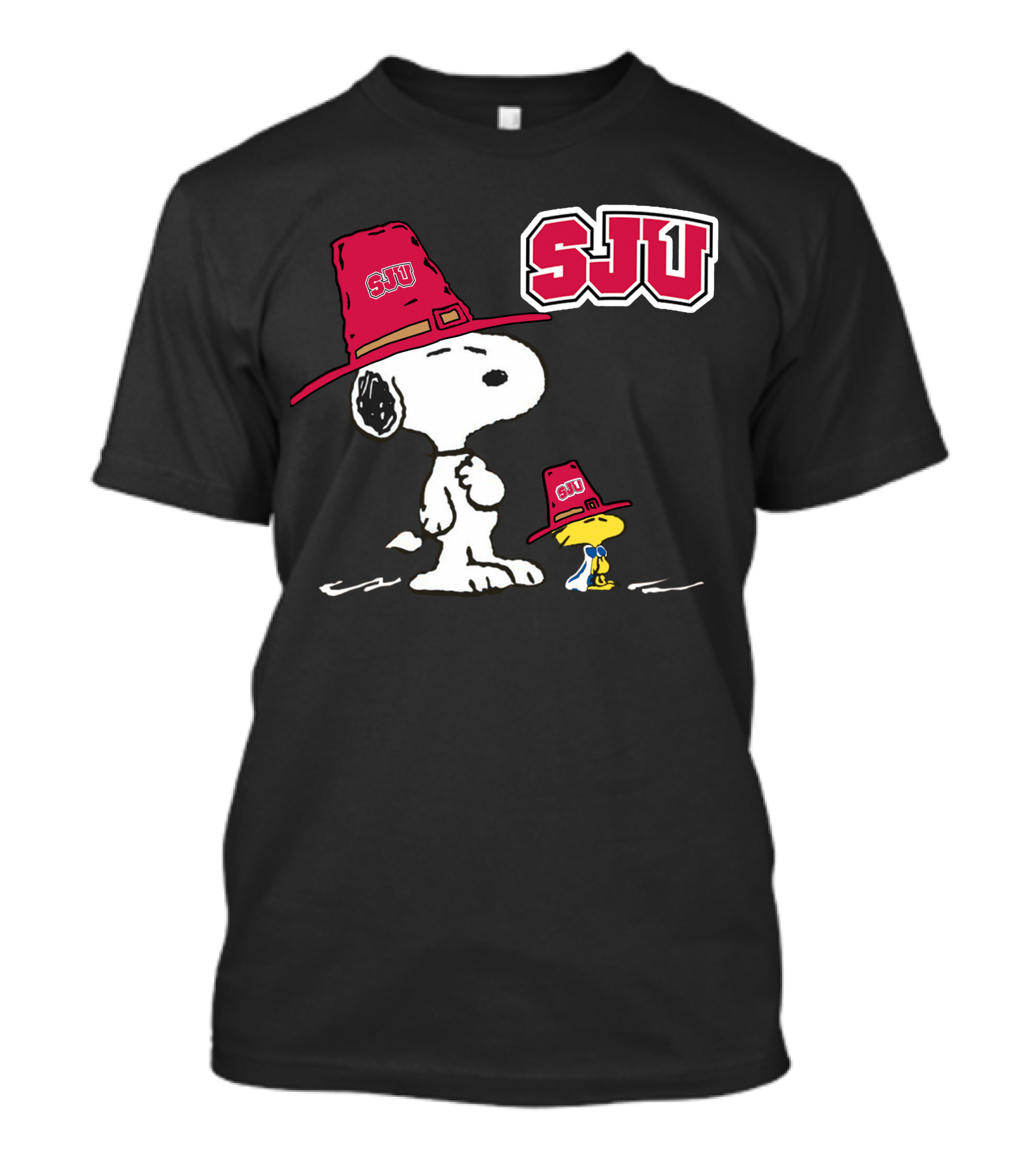 Snoopy SJU Red Hat With Woodstock T-Shirt