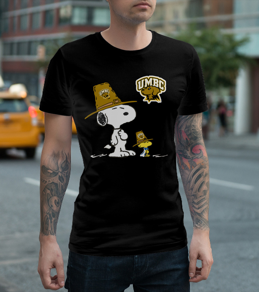 UMBC Snoopy Woodstock Mascot Hat T-Shirt