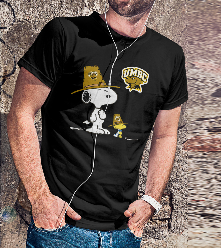 UMBC Snoopy Woodstock Mascot Hat T-Shirt
