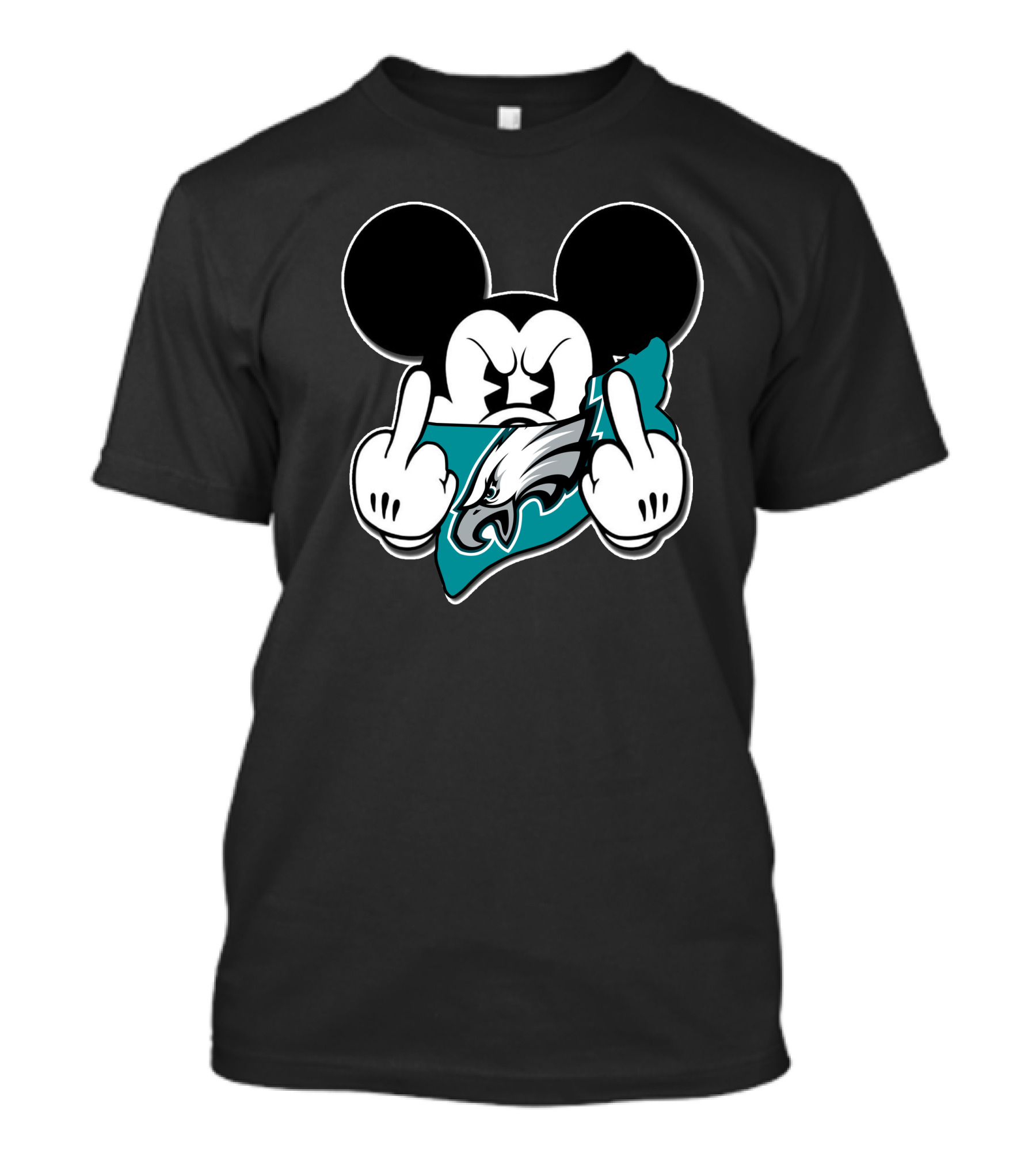 Mickey Mouse Philadelphia Eagles Logo Contrast T-Shirt