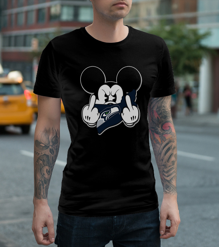 Mickey Mouse Seahawks Fan Fandom Gesture T-Shirt