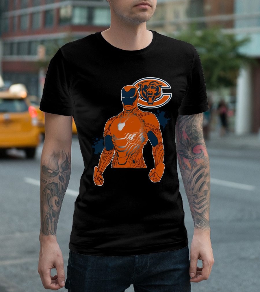 Iron Man Chicago Bears Nfl Crossover T-Shirt