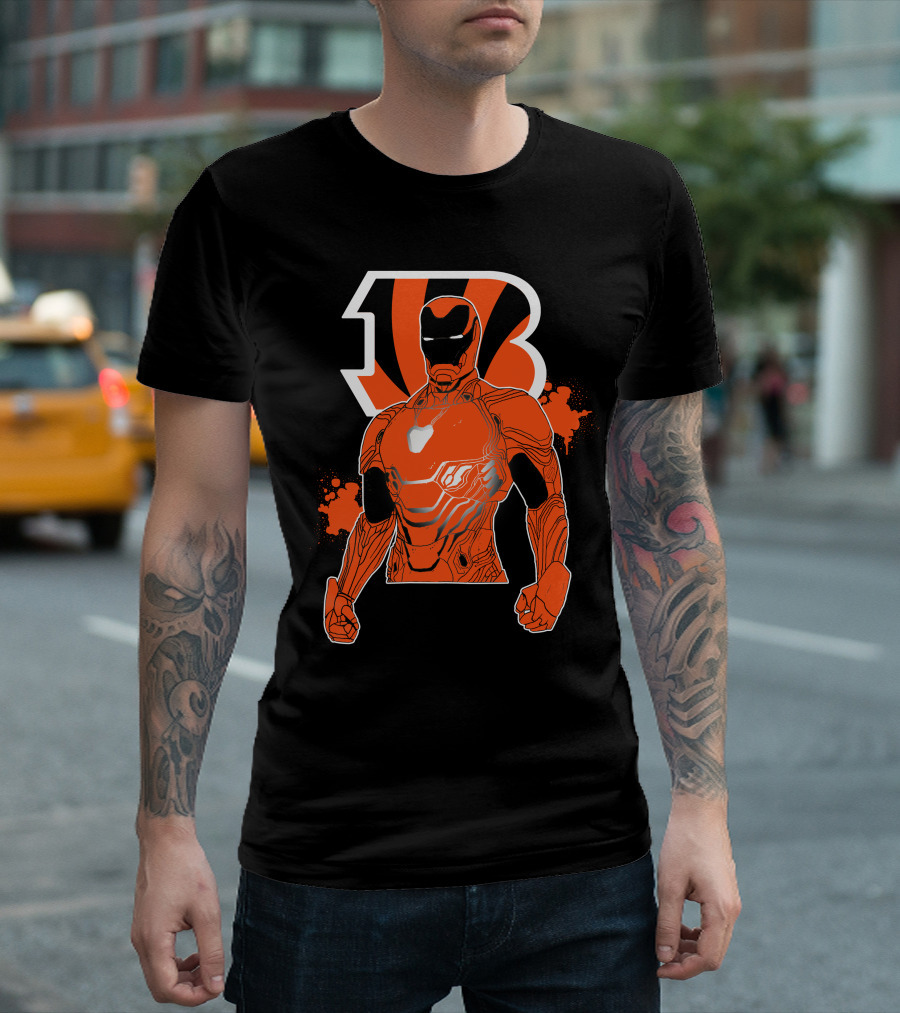 Iron Man Bengals Nfl Crossover Football T-Shirt