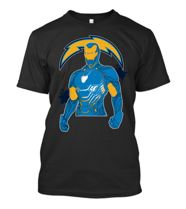 Iron Man Chargers Superhero Fusion T-Shirt