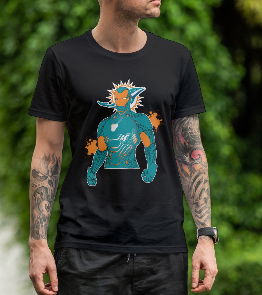 Miami Dolphins Iron Man Crossover T-Shirt