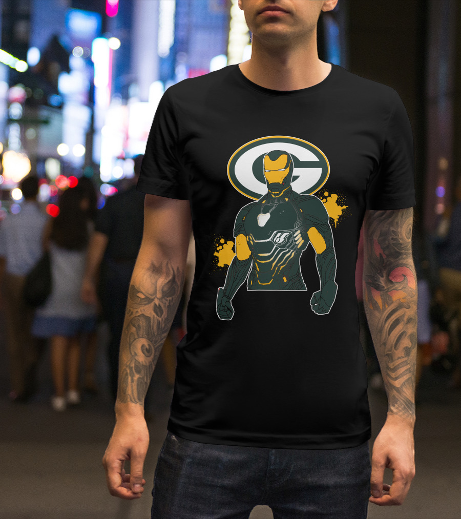 Iron Man Green Bay Packers Crossover T-Shirt