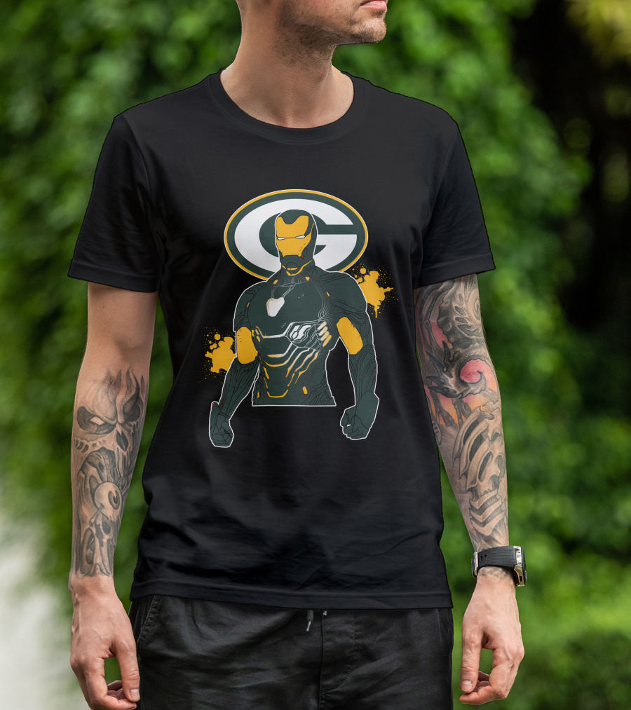 Iron Man Green Bay Packers Crossover T-Shirt