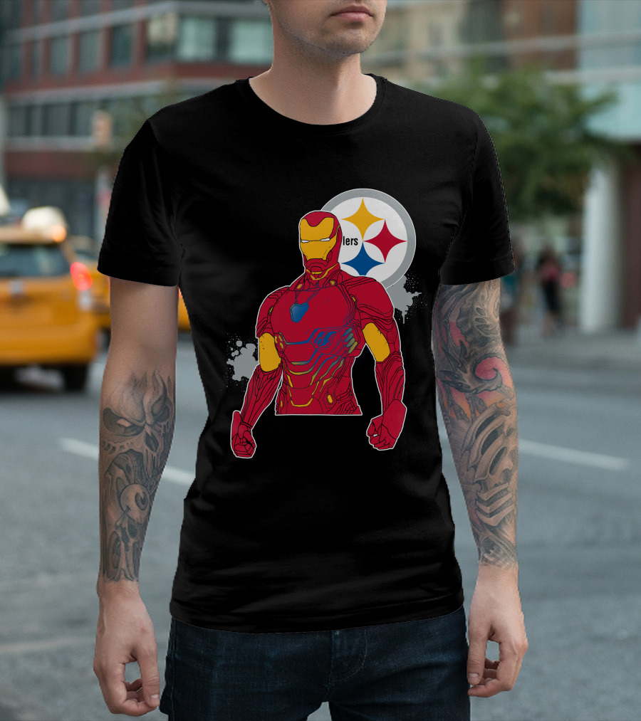 Iron Man With Steelers T-Shirt
