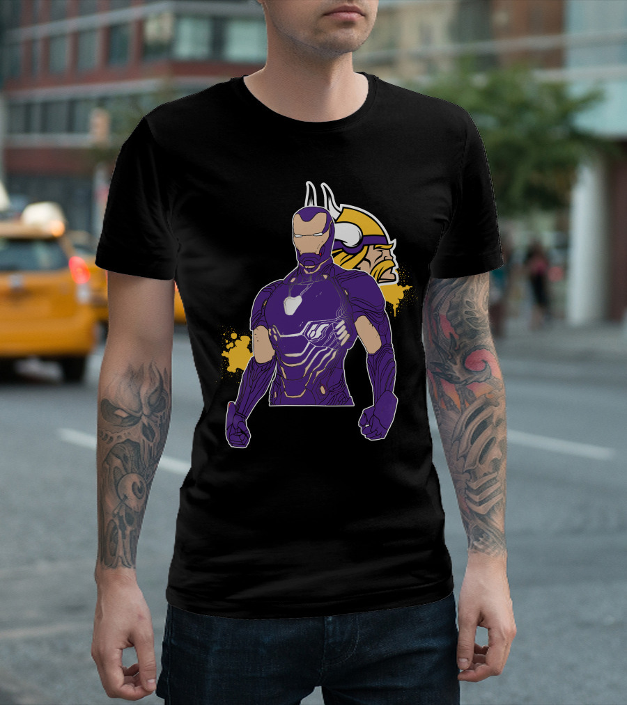 Iron Man Minnesota Vikings Crossover Fusion T-Shirt